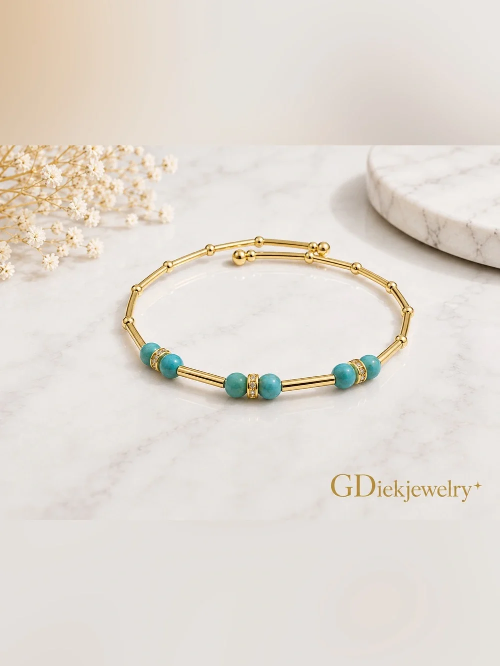 Goldfilled  Bangle Turquoise  Bracelet